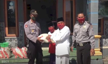 Dalam Rangka Hari Bhayangkara Ke – 74, Kapolsek Leces Laksanakan Bakti Sosial Ke Panti Asuhan Anak Yatim Piatu. Al Falah Leces
